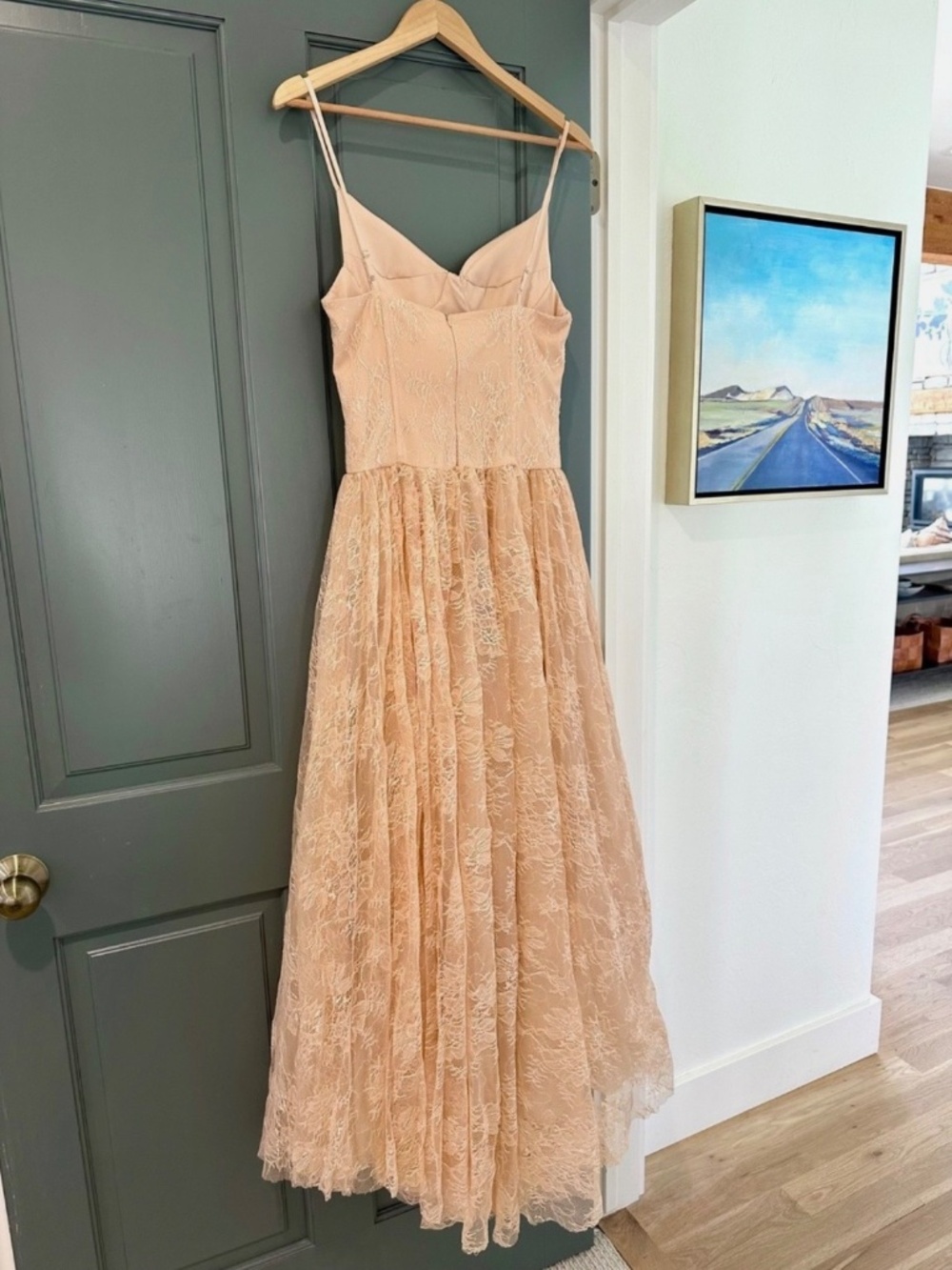 NWT Mew Mew's Pavora Spaghetti Lace Maxi Dress, Size Small - Picture 6 of 12